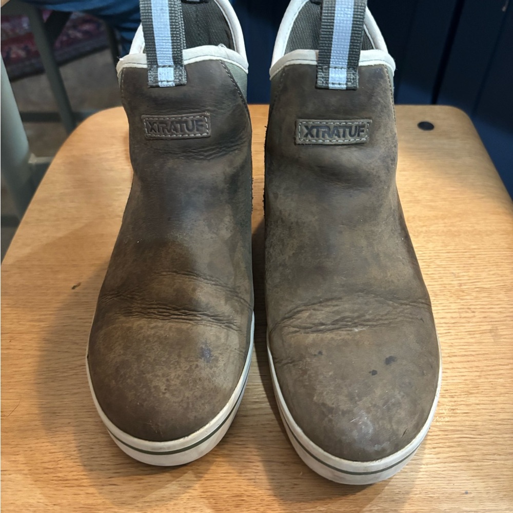 Women’s XTRATUF Brown/Green Leather Waterproof boots size 7.5 — too small for me